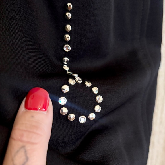 Vintage Women's XSmall Rhinestone Chain Belt Sleeveless Mick Neck Mini Dress - Picture 11 of 11